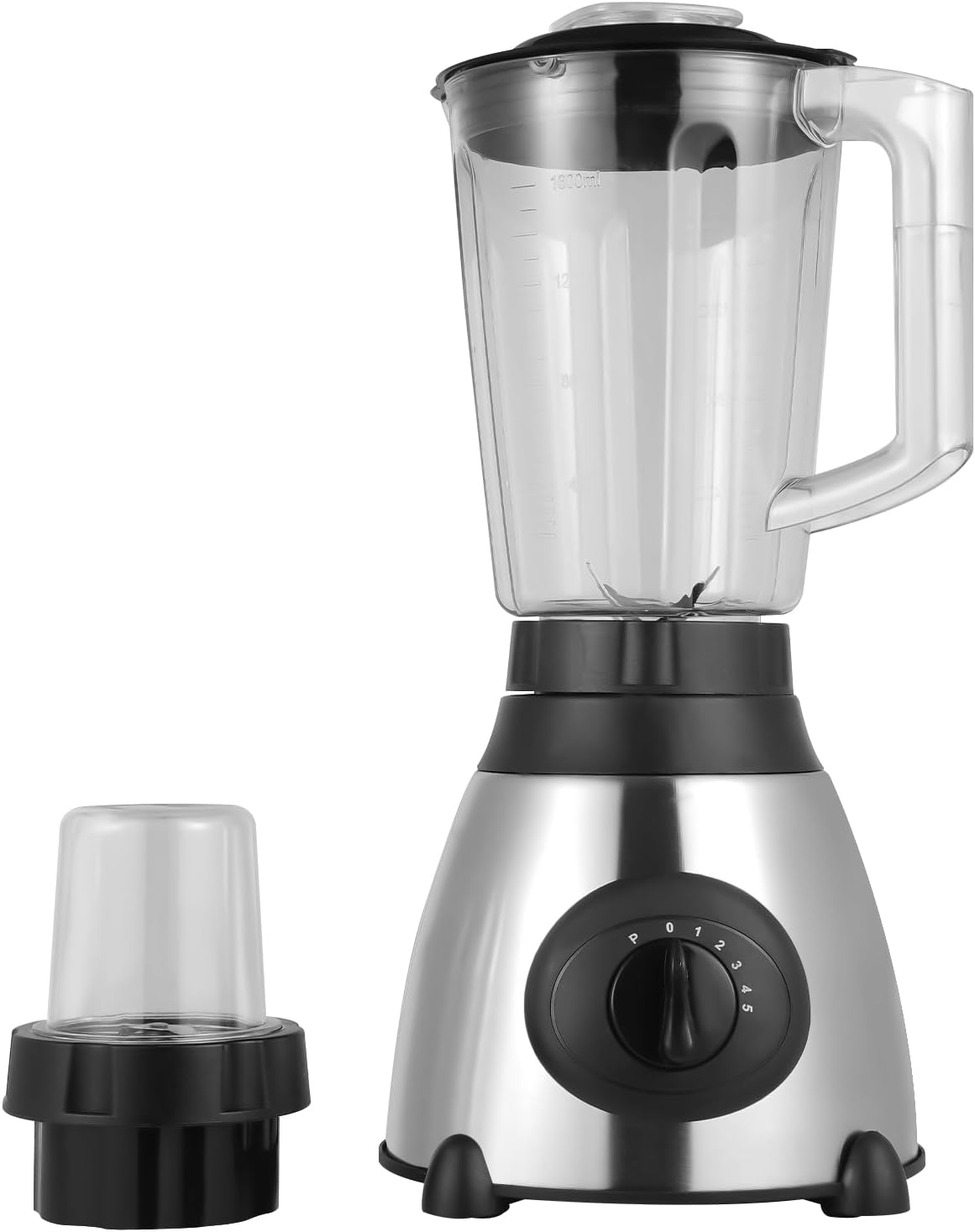 800W Countertop Blender for Shakes and Smoothies, Food Processor for Kitchen with 5 Speeds, 2 Types of Blades, for Crushing Ice, Puree and Frozen Fruit