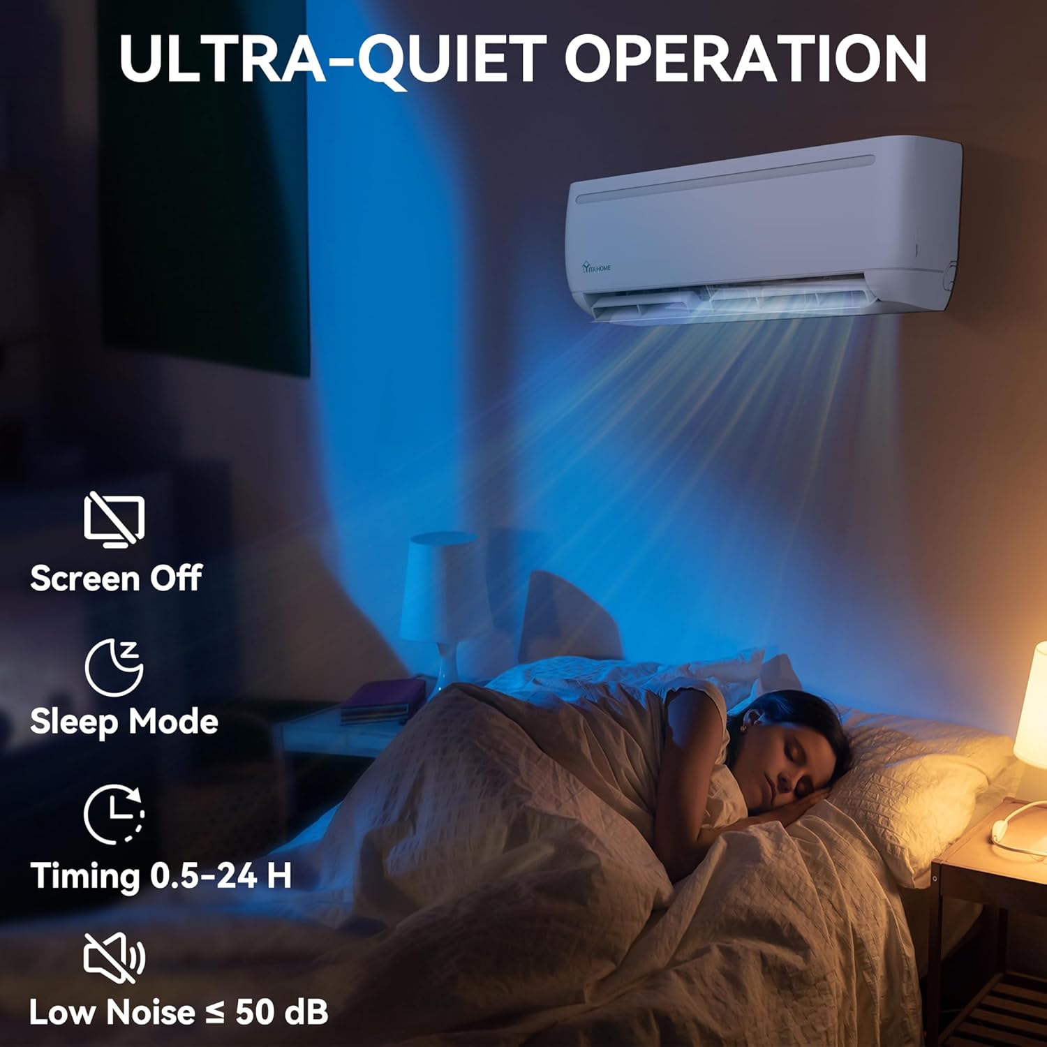 YITAHOME 24000 BTU Mini Split Air Conditioner Heat Pump System, Wifi Enabled 18.5 SEER2 208-230V Inverter Ductless AC Cool Up to 1500 Sq. Ft, Compatible with Alexa, Complete Installation Kit, White