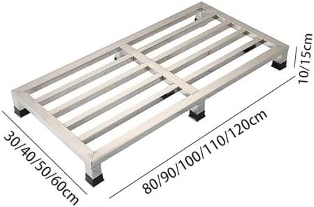Heightened Air Conditioner Base, Stainless Steel Moisture-Proof Floor Pallets, One-Piece Furniture Appliances Base Stand for Warehouse Supermarket(60x110x15cm)