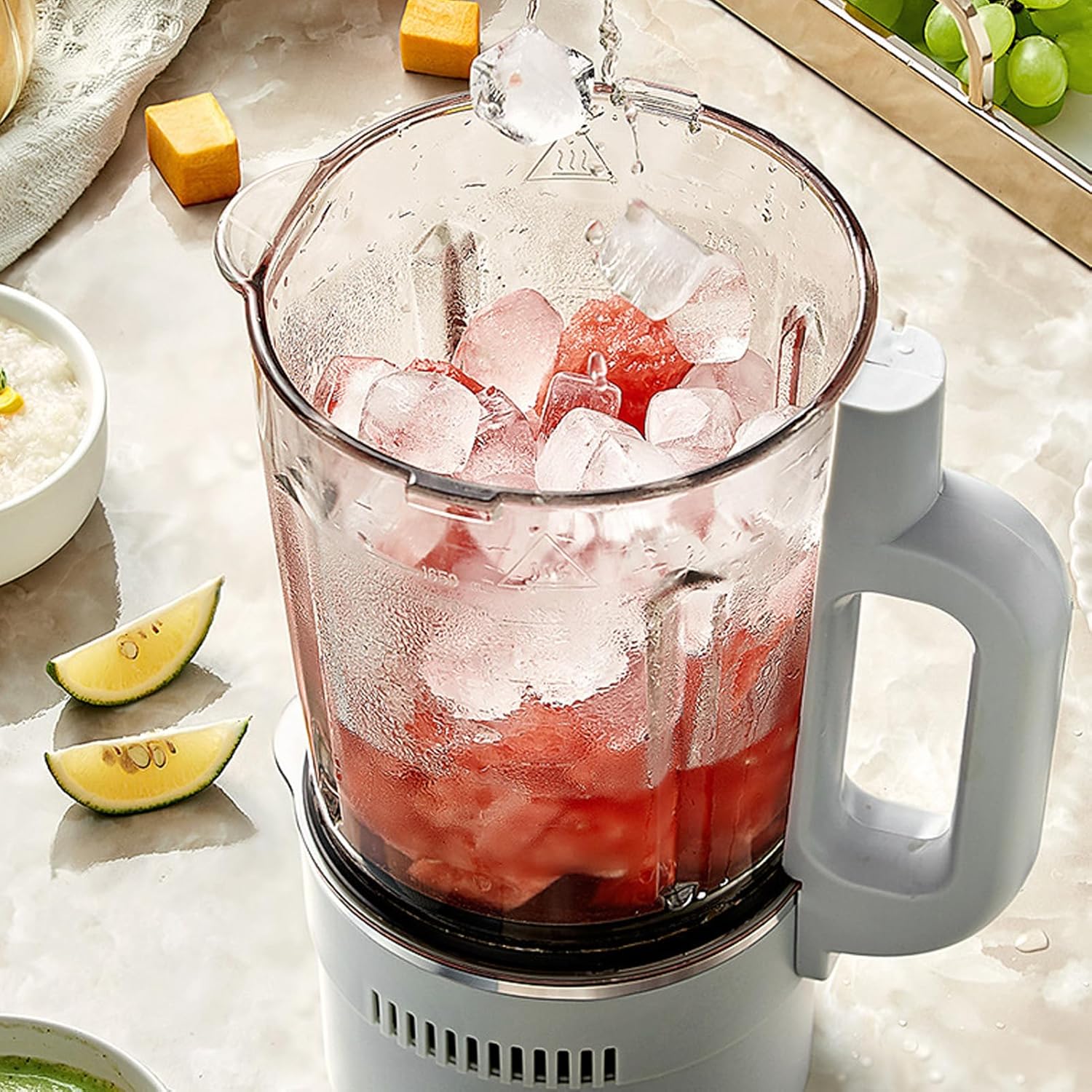 POCREATION Soy Milk Blender, Multifunctional Nut Milk Maker Machine with 24H Timer Keep Warm, 1200W 1650ml Capacity for Family Meals, ABS SUS, White (US Plug 110V)