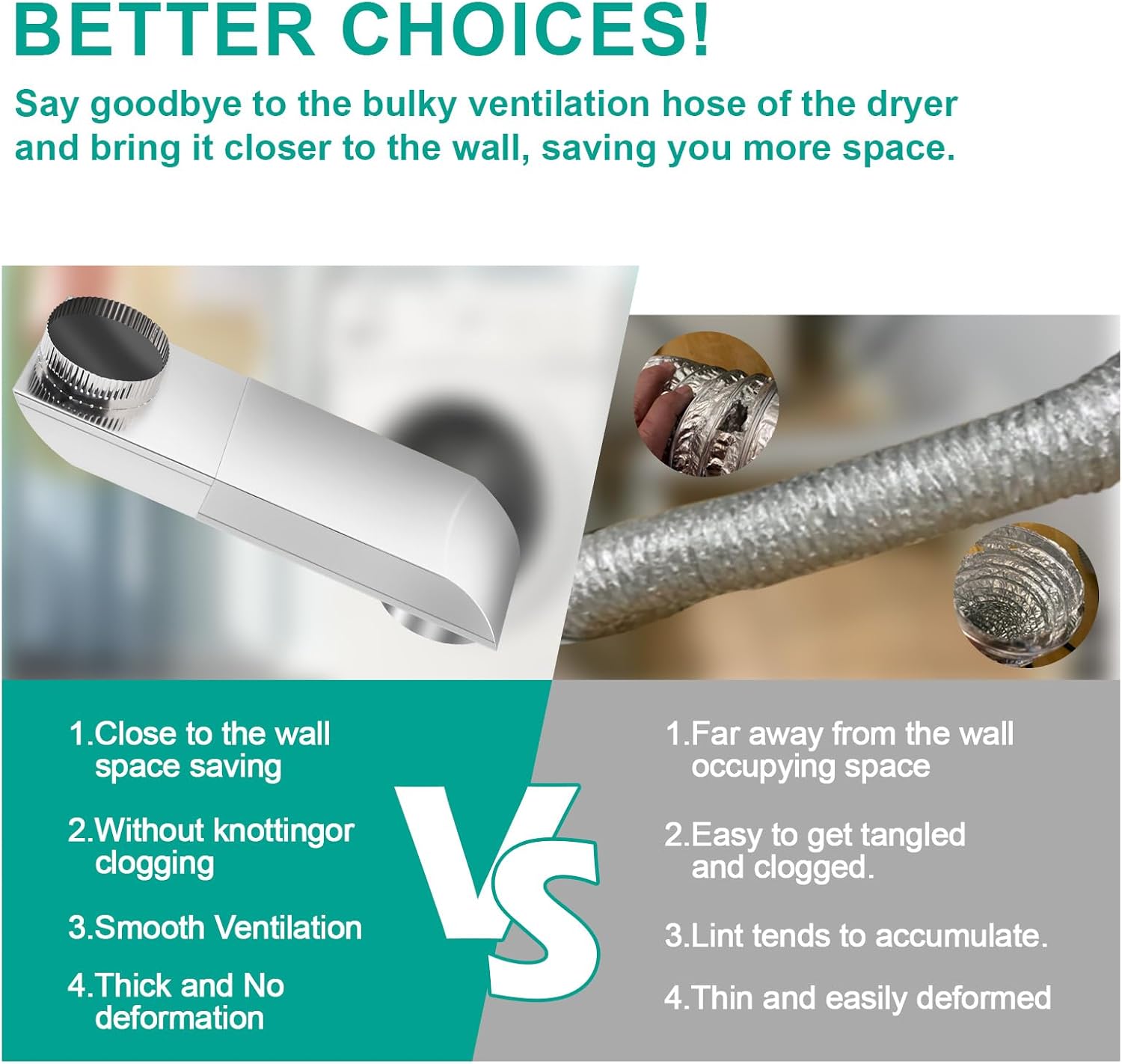 OEM Periscope Dryer Vent Kit Adjustable Telescoping 4 Inch Stainless Steel Low Profile Duct (12