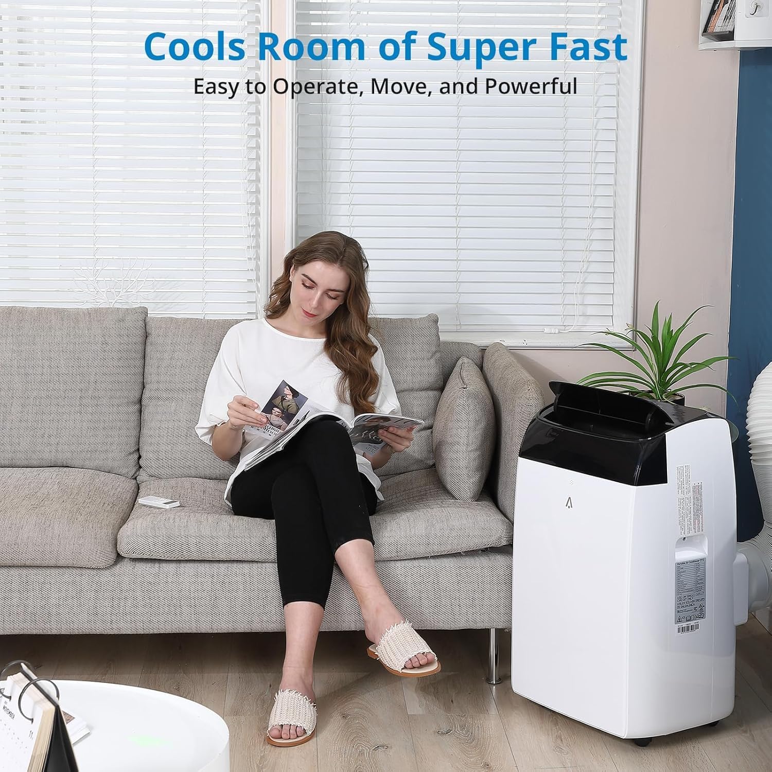 12,000 BTU Portable Air Conditioner for 550 Sq Ft - 3-In-1 AC Unit with Cooling, Dehumidifier & Fan Modes, Remote Control, 24H Timer, Installation Kit for Home, Office & Dorm
