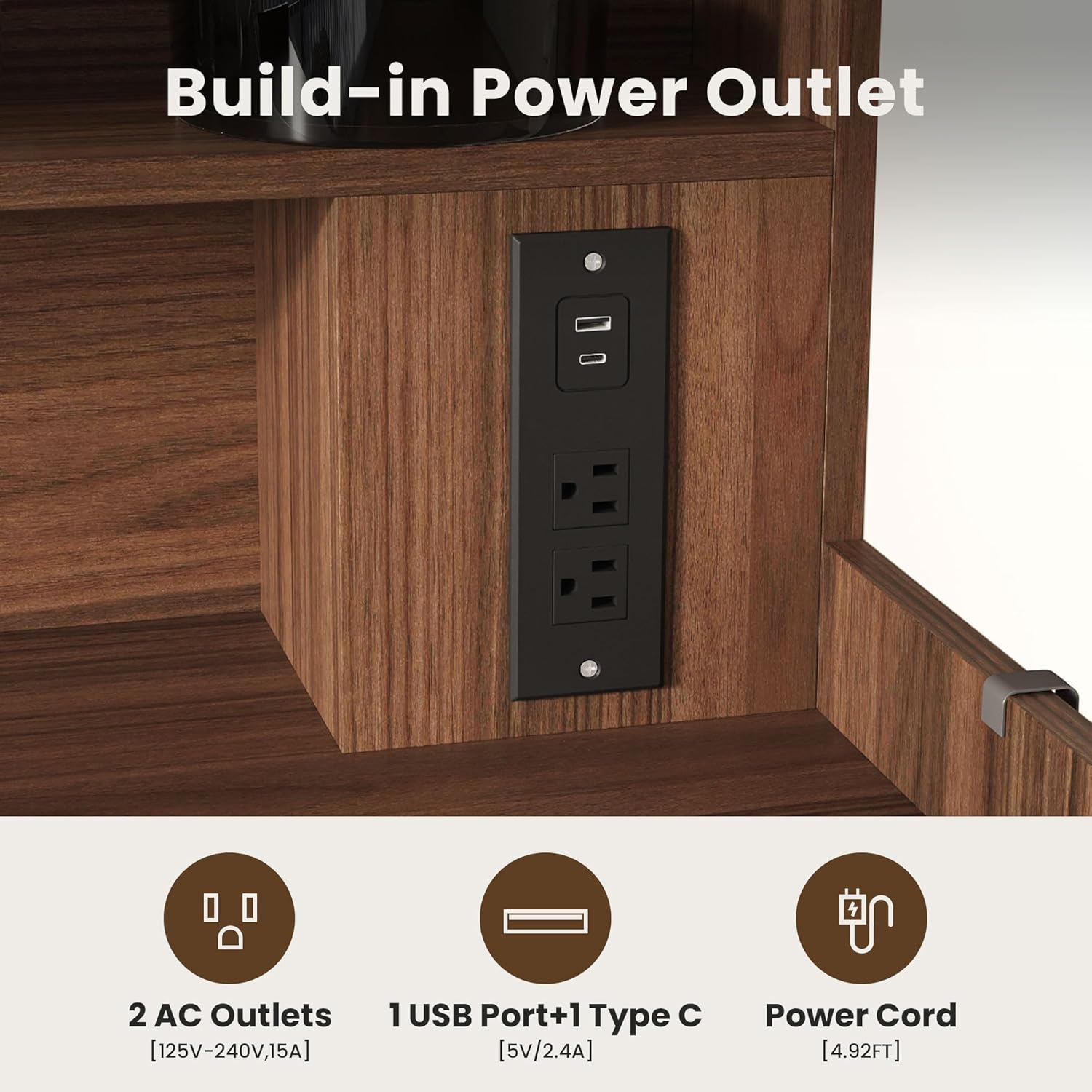 Upgraded 2-Tier Washer and Dryer Countertop with Power Outlet,54