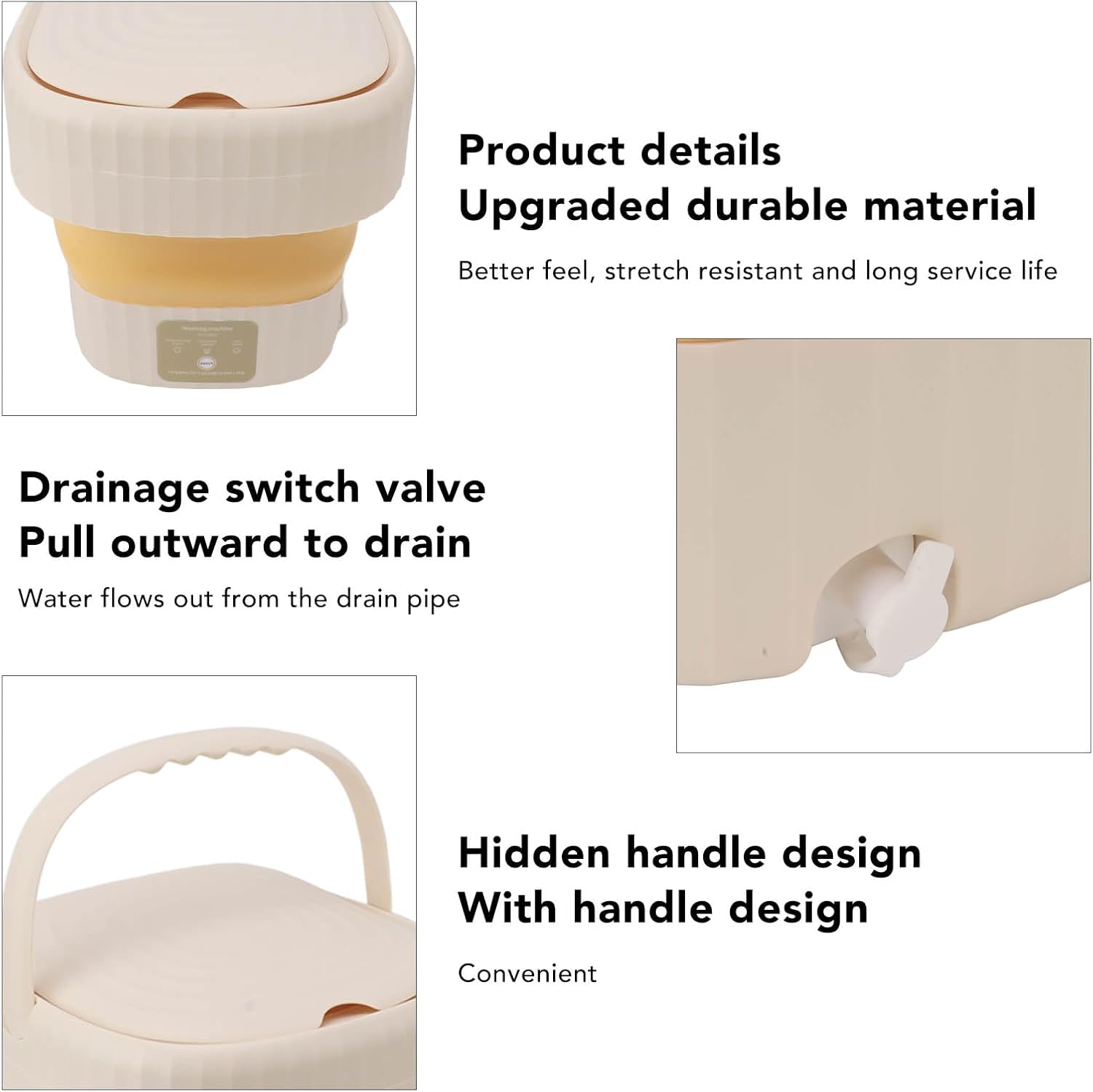 Tyenaza Mini Washer, 6L Portable Small Washing Machine Foldable Washer Deep Cleaning for Underwear, Baby Clothes and Other Small Clothes