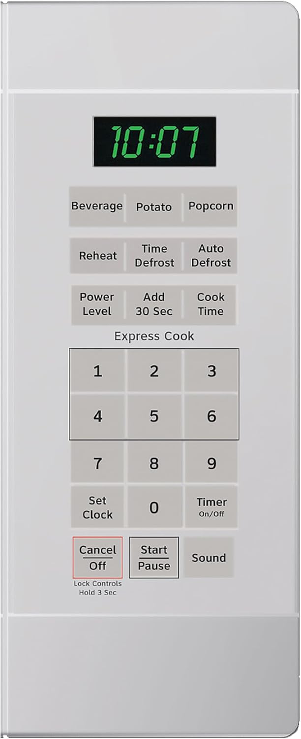 Hotpoint RES1072DTWW 0.7 Cu. Ft. Capacity Countertop Microwave Oven, White