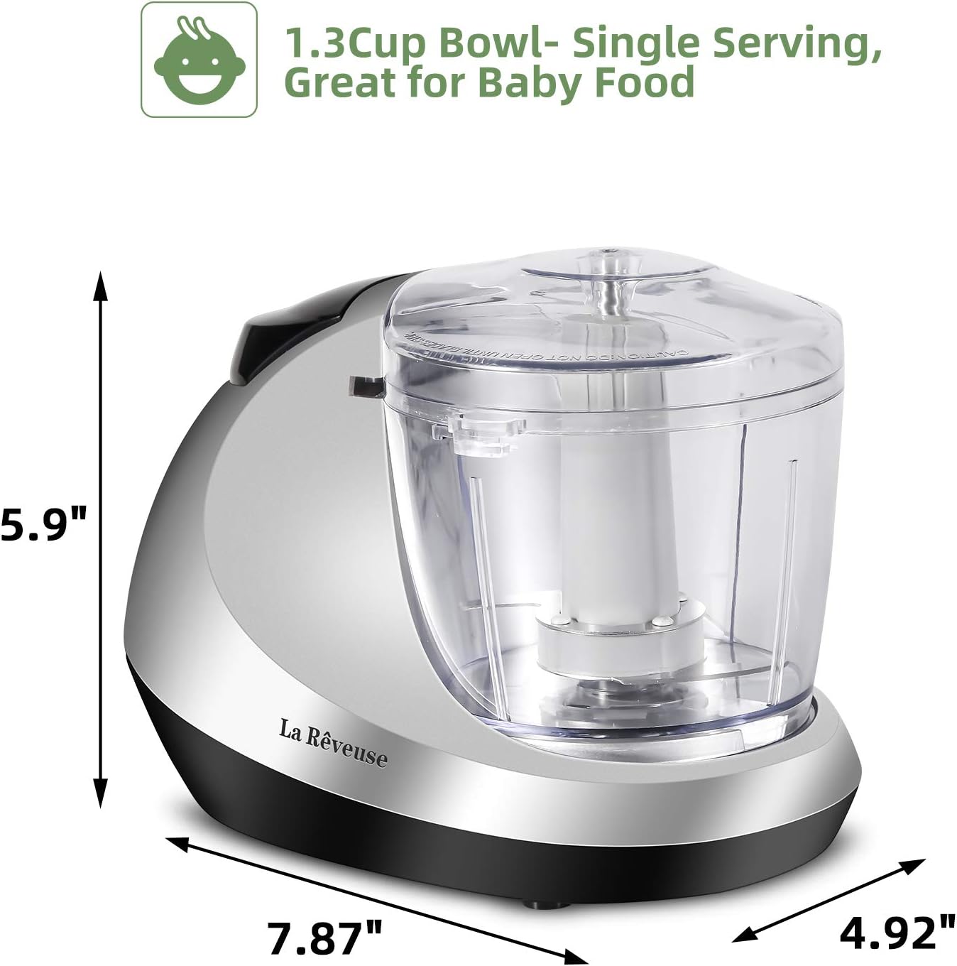 La Reveuse 250W Smoothie Blender (Sky Blue) + La Reveuse Small Food Chopper (Silver)