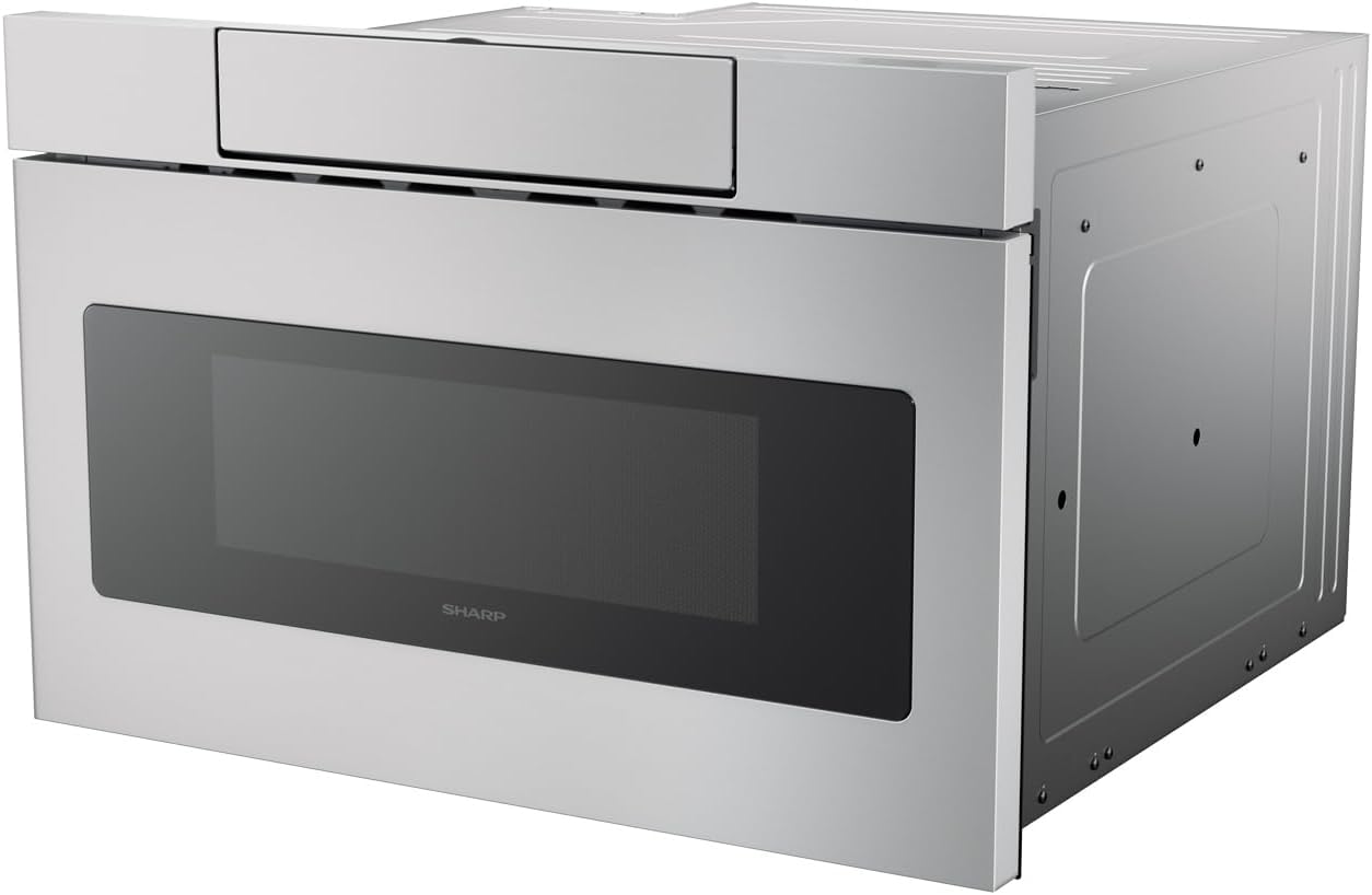 SHARP SMD2470ASY Microwave Drawer Oven, 24-inch, 1.2 Cubic Feet, 950 Watt, Concealed Control Panel with Digital LCD Display, Stainless Steel