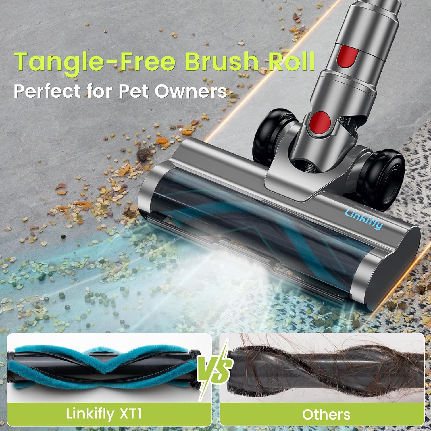 Cordless Vacuum Cleaner, 600W/50KPA/70Mins Lightweight Stick Vacuum with LED Touch Screen, Lightweight Self-Standing Vacuum Cleaners for Home Pet Hair,Carpet,Hardwood Floor