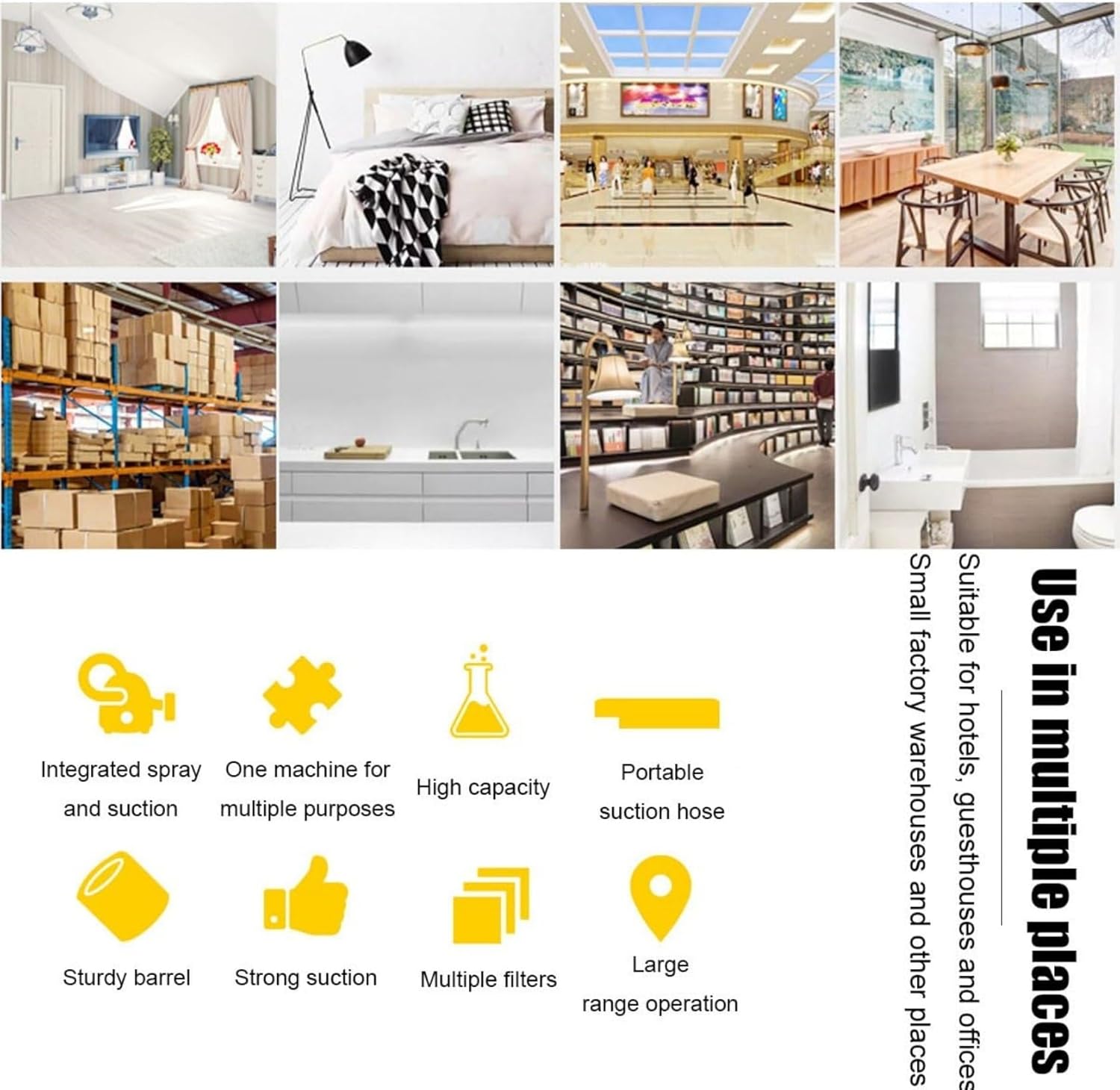 1034w Powerful Sofa Curtains Dust Cleaner, 2-In-1 Wet Dry Vacuum Cleaner, 40l/11gal Commercial Carpet Cleaning Machine,Vacuum Washing Machine With Long Flat/Dry/Water Vacuum Head And Round Brush