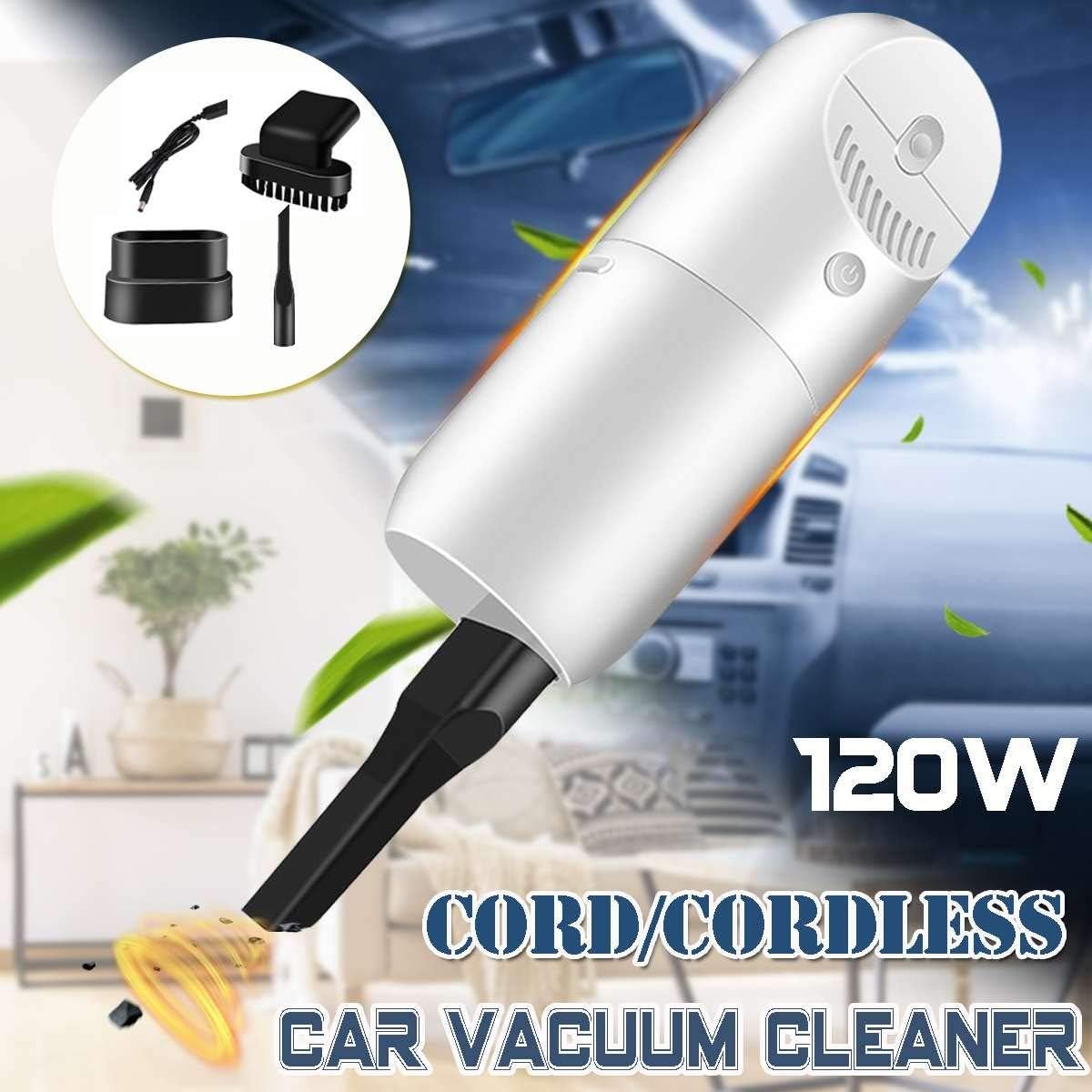 120W Handheld Vacuum Cordless Powerful Cyclone Suction Portable Rechargeable Vacuum Cleaner Quick Charge for Car Home Pet Hair