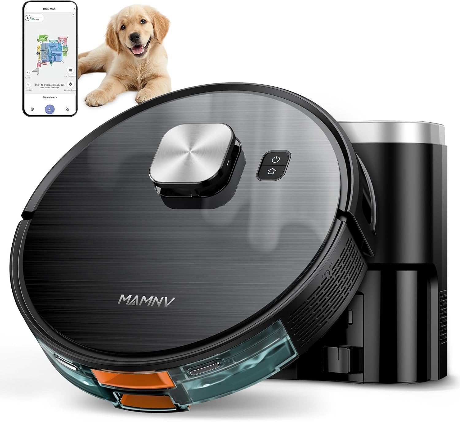 Robot Vacuum and Mop Combo, Robot Vacuum Self-Emptying with 11500Pa Suction, 70-Day Capacity, Fast Home Mapping, LiDAR Navigation, Smart Obstacle Avoidance, Ideal for Pet Hair, Carpet, Hard Floor