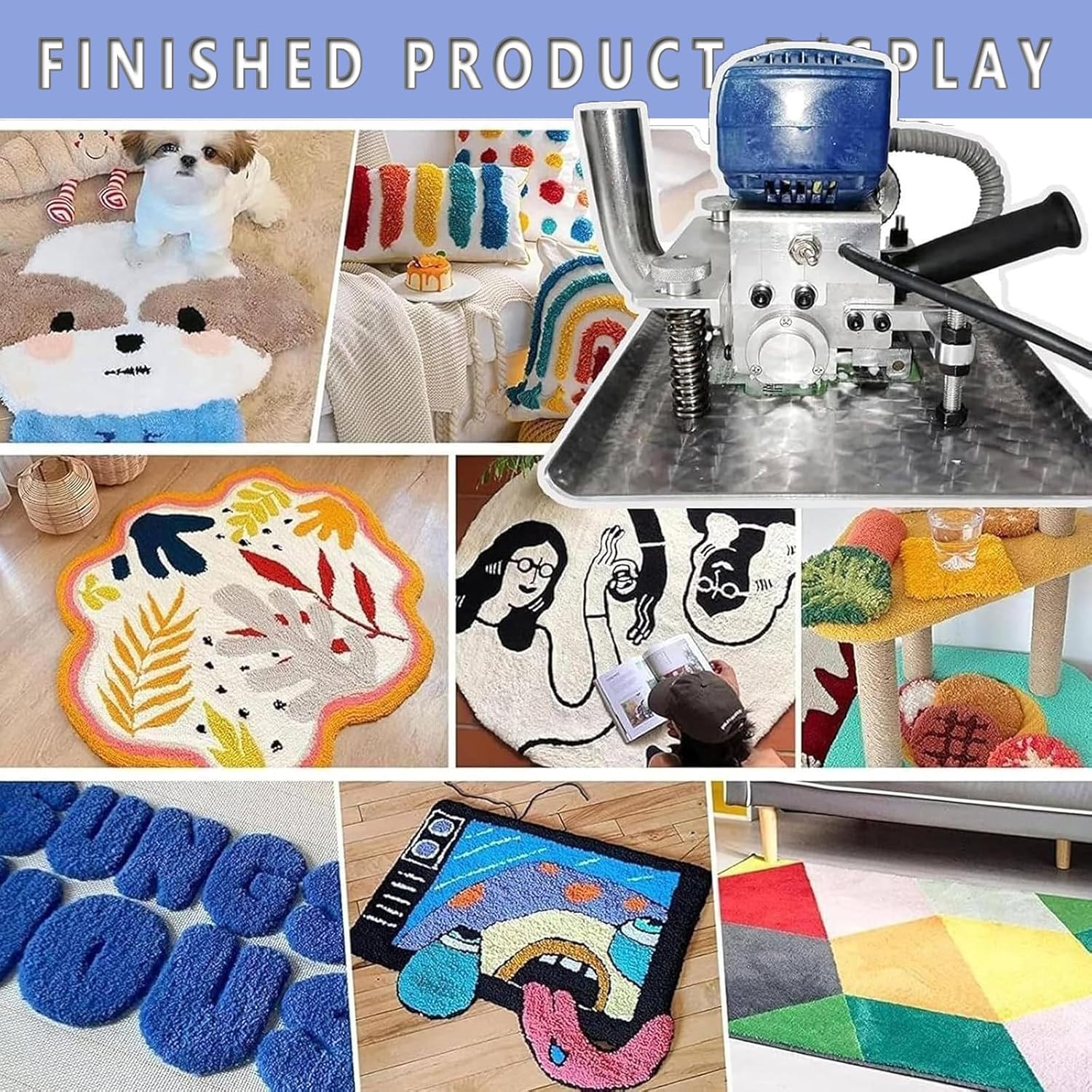 Carpet Trimmer Machine, 15000 RPM Adjustable Depth Flat Rug Shearer, Low Noise Vibration Clippers for Handmade & Tufted Rug Cleaning & Carving