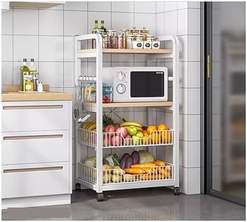 Microwave Stand Microwave Oven Rack Microwave Stand Kitchen Baker Rack Utility Storage Shelf Microwave Stand Industrial Microwave Oven Stand For Spices Microwave Shelf Microwave Rack (Bianco 4)
