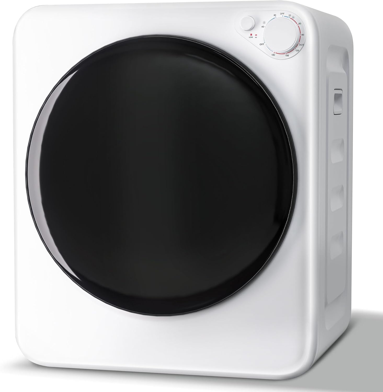 800W Electric Portable Clothes Dryer, High End Laundry Front Load Tumble Dryer Machine with Stainless Steel Tub, 5 Mode Simple Control Knob, Ideal for Apartments, Dorms, and RVs