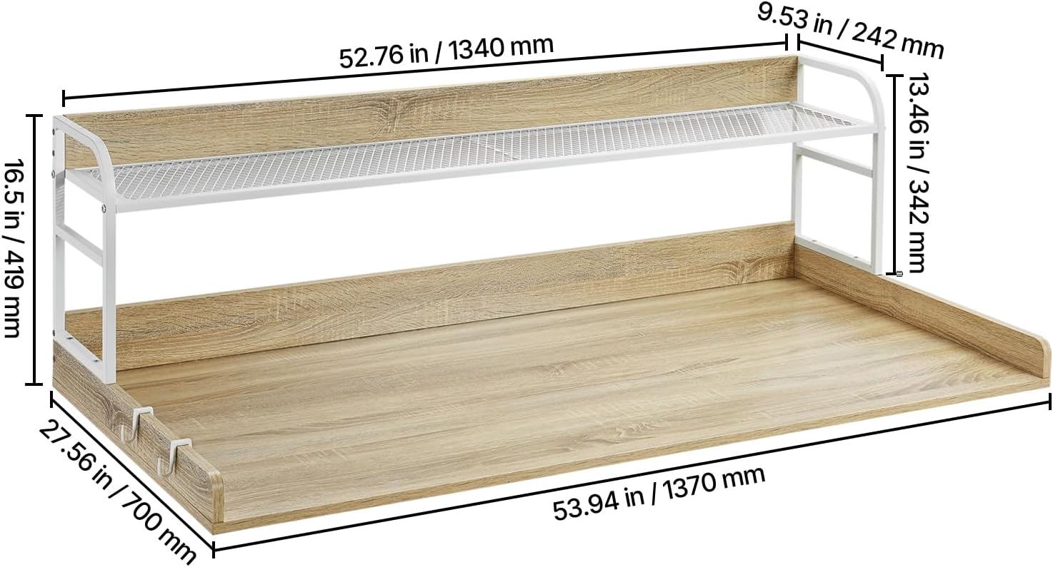 Happybuy Washer Dryer Countertop with 2-Tier Shelf, 54