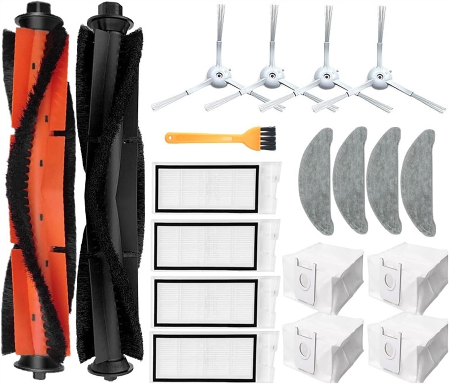 Mop Dust Bag Robot Vacuum Spare Parts Accessories，Compatible for Xiaomi，Compatible for Roidmi Eve Plus SDJ01RM Main Side Brush Hepa Filter(B)