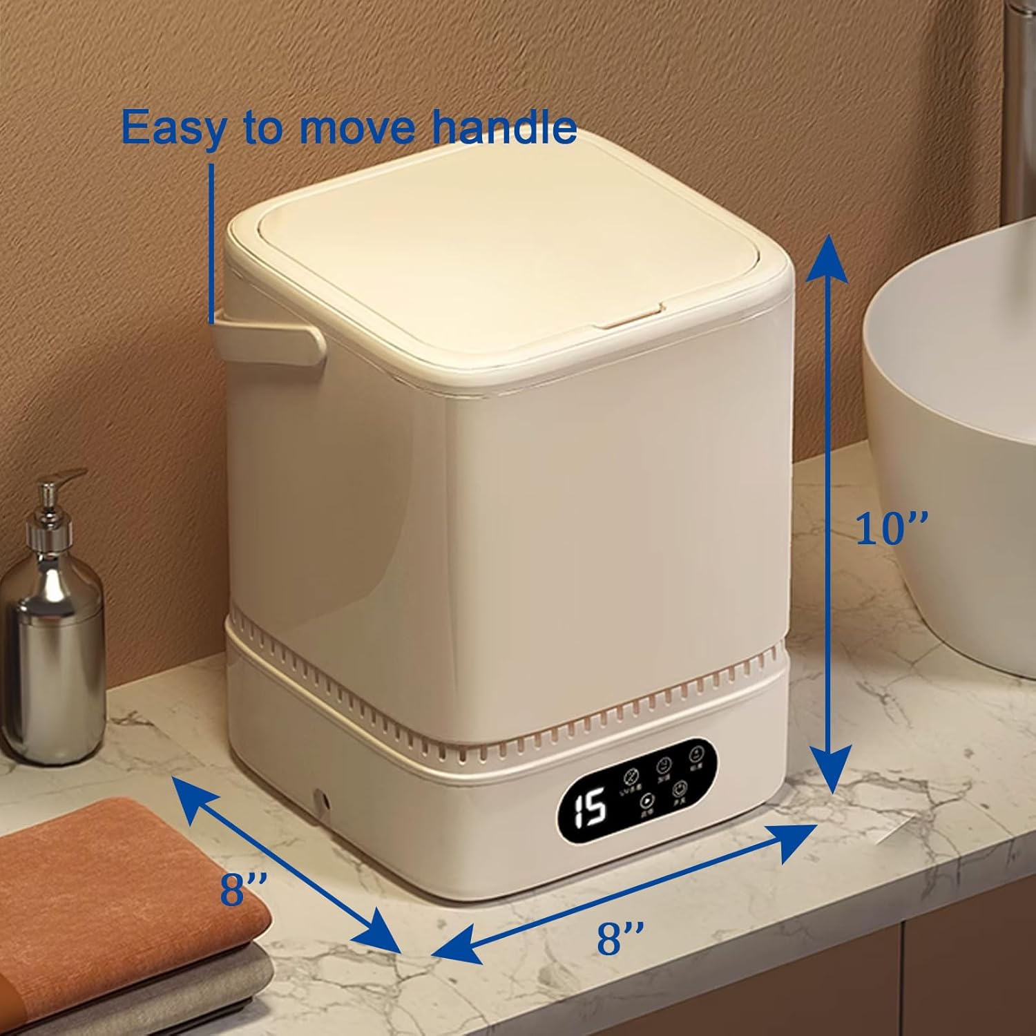 Portable Washing Machine and Dryer, Travel Washing Mini Washing Machine with Draining Basket, Apartment Washing Machine for Underwear, Socks, Towels, Delicates Compact Washing Machine