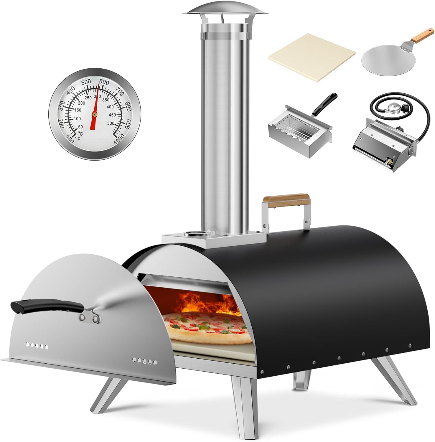 Multi-Fuel Pizza Oven Outdoor, 12