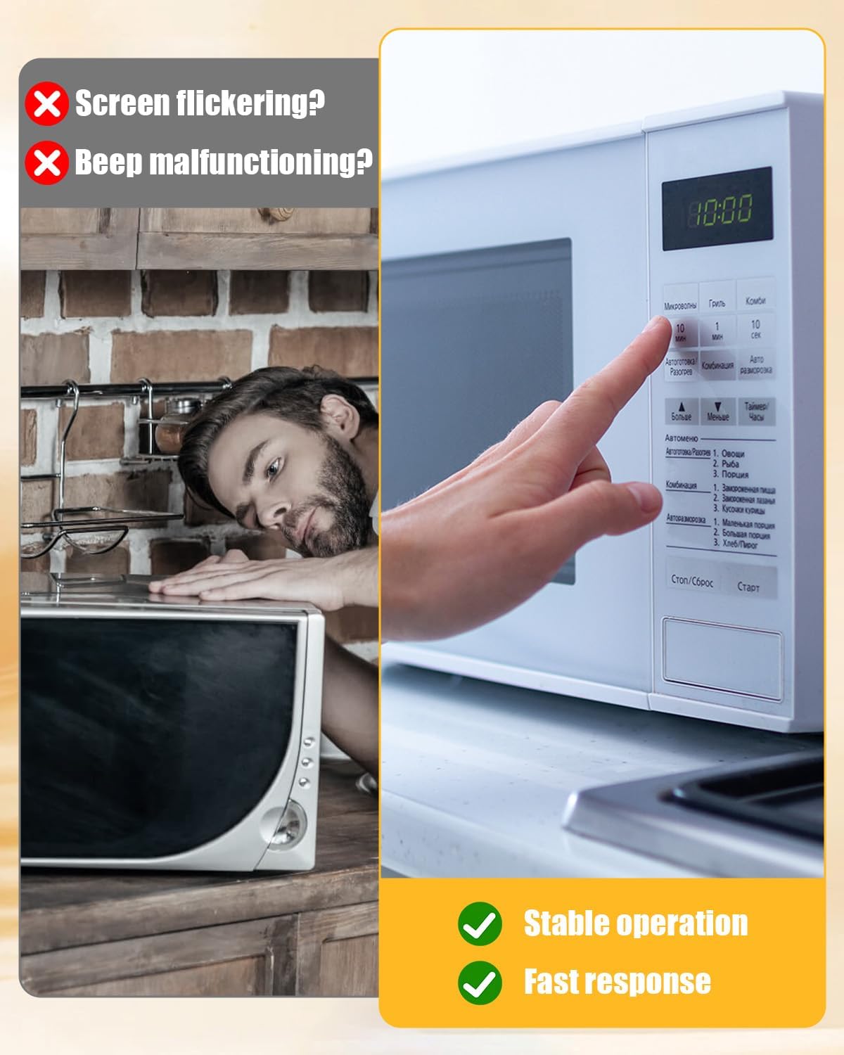 WB27X29801 Microwave Main Control Board with White LED Fit for GE JVM3162 JNM3163 and More, Microwaves Control Board Replace WB27X38153 4586374 AP6327864 PS12299300