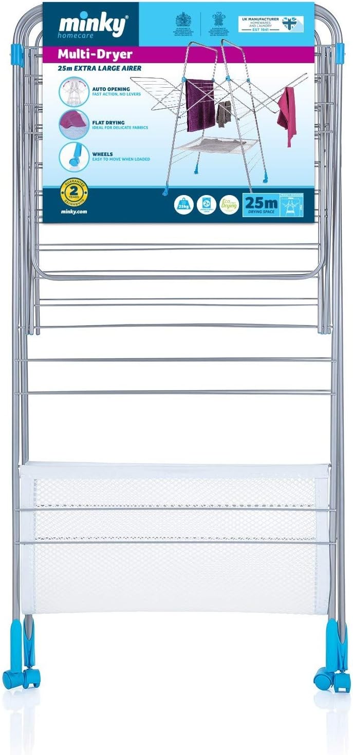 Minky Drying Rack, 78', Silver