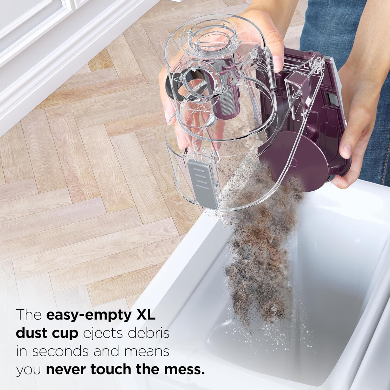 Shark HV322 Rocket Pet Plus Corded Stick Vacuum with LED Headlights, XL Dust Cup, Lightweight, Perfect for Pet Hair Pickup, Converts to a Hand Vacuum, with (2) Pet Attachments, Bordeaux/Silver