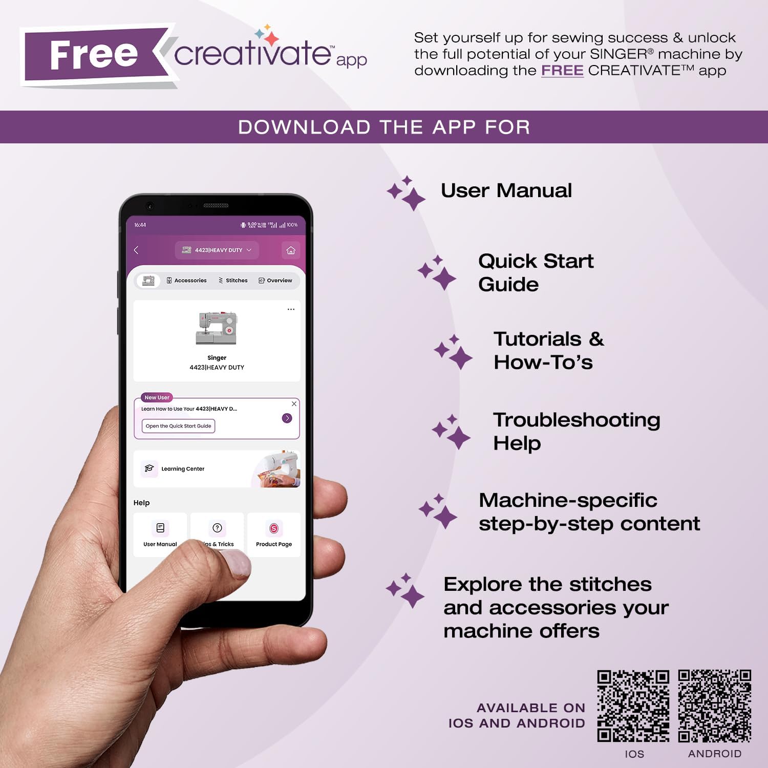 SINGER M1150 Portable Sewing Machine White – Accessories Included | 16 Stitches, Top Drop-in Bobbin, 4-Step Buttonhole, Free Arm, LED Light | Ideal Sewing Machine for Home Projects