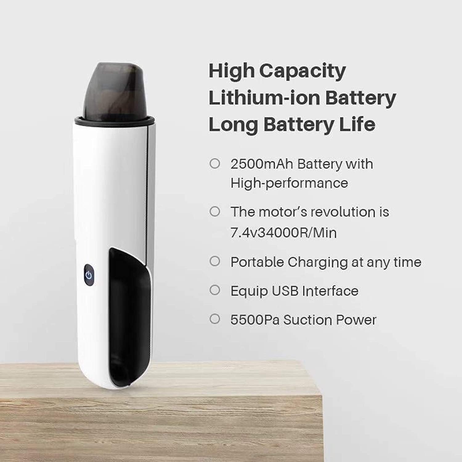 Handheld Vacuum Cordless, Handheld Vacuumwith Rechargeable, Portable High-Power Cyclone Dust Collector Wet and Dry Vacuum Cleaner Suitable for Cleaning Household Pet Fur Cars