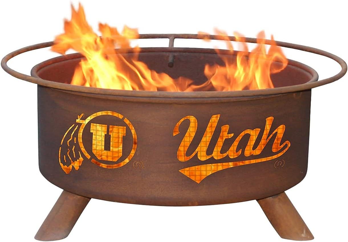 Patina Products F243 Utah Steel Outdoor Fire Pit - 24 x 24 x 11 inch - Natural Rust Patina Finish