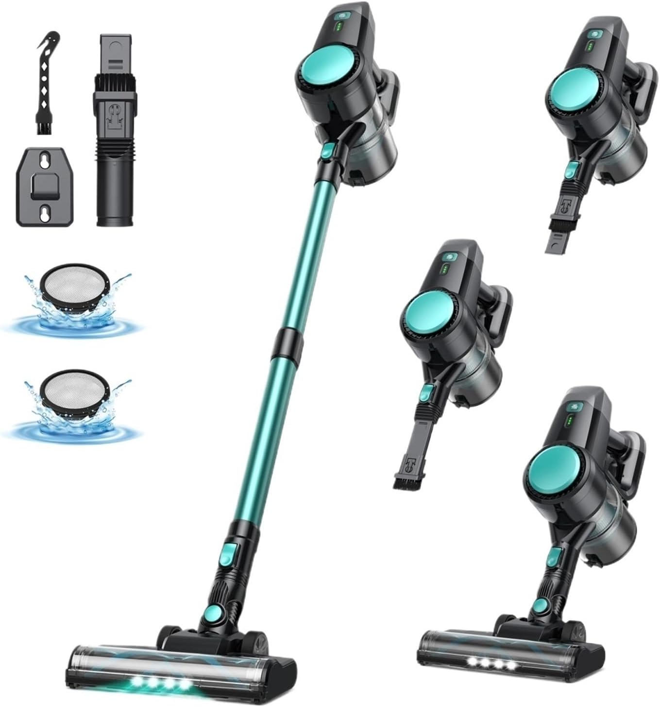 Compatible with INSE N3T Cordless Vacuum Cleaner, 20Kpa Powerful Suction 6-in-1 Lightweight Handheld Stick Vacuum with Flexible LED Head for Carpet Cleaning