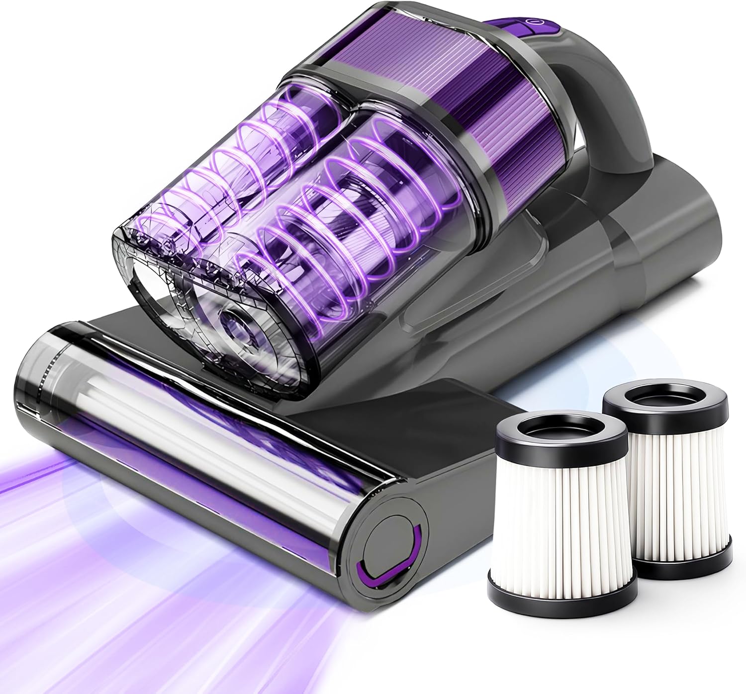 AIM Mattress Vacuum Cleaner with UV-C Light, 16KPa Bed Vacuum with Ultrasonic & 149°F Hot Air Drying, Anti-Tangle Roller Brush, Washable HEPA Filter, 20FT Cord, Handheld