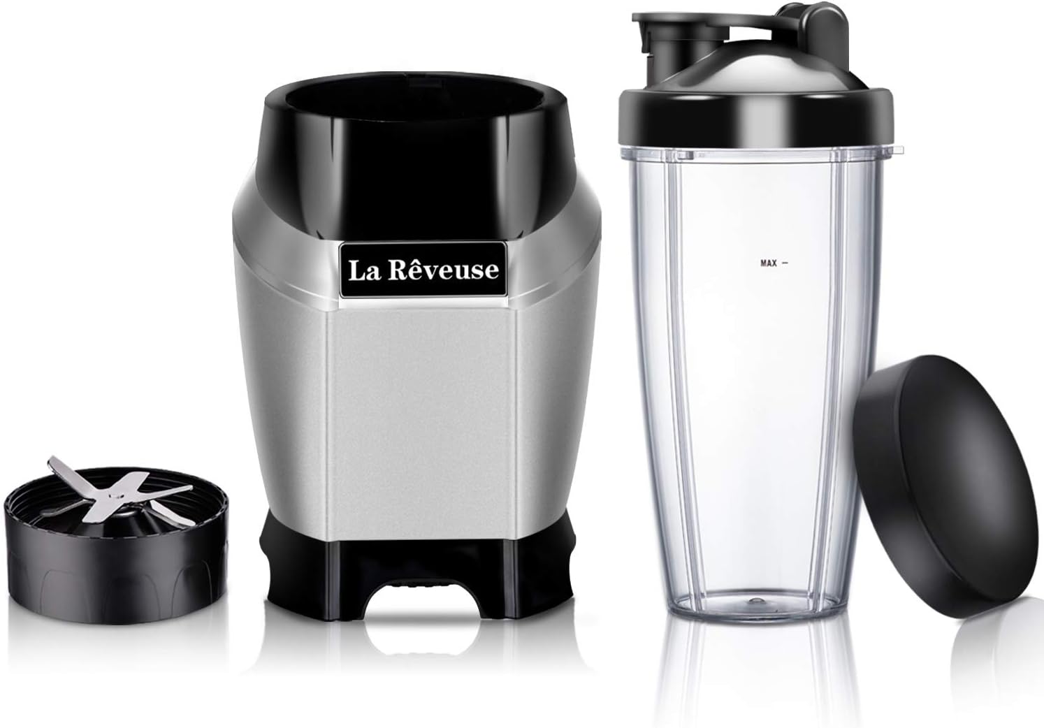 La Reveuse 1000W Smoothie Blender (Silver) + La Reveuse Small Food Chopper (White)