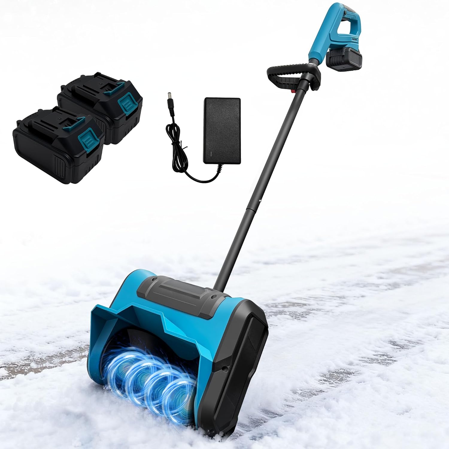 Cordless Snow Shovel with Two 4.0AH Battery and Charger,Electric Snow Shovel with 10-inch Width,6in Depth,26FT Throw Distance,Snow Blower Shovel for Patio Deck Driveway
