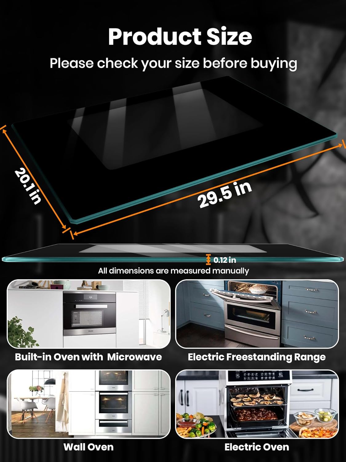 𝙐𝙥𝙜𝙧𝙖𝙙𝙚 WPW10118455 W10118455 Outer Oven Door Glass,29.5