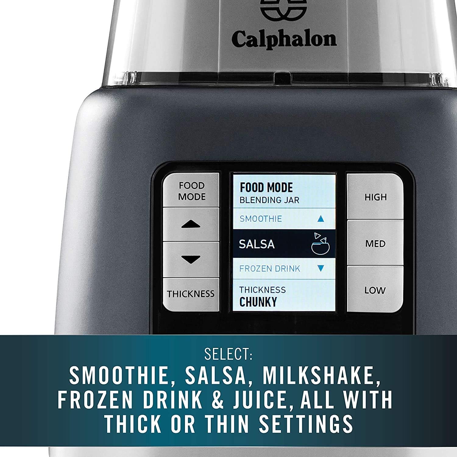 Calphalon Blender, 24-Oz Portable Blend-n-Go Smoothie Cup, ActiveSense 1200-Watt Motor, Dark Stainless Steel
