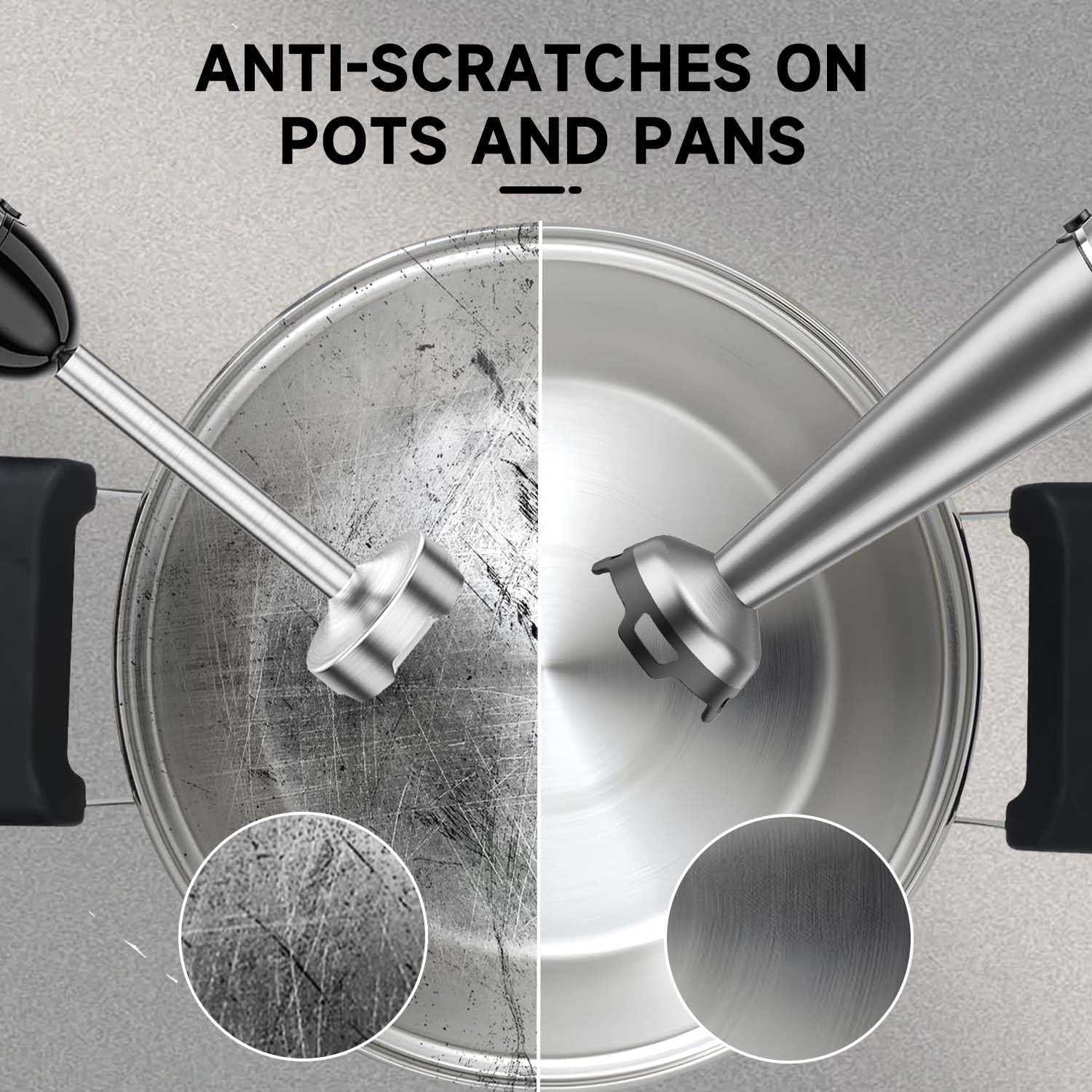 Immersion Blender handheld Powerful 1000W 5 in 1 Hand Blender Corded Hand Mixer Heavy-Duty Stainless Steel Blades Handheld Blender with Milk Frother, Egg Whisk, 600ml Beaker, 500ml Chopper