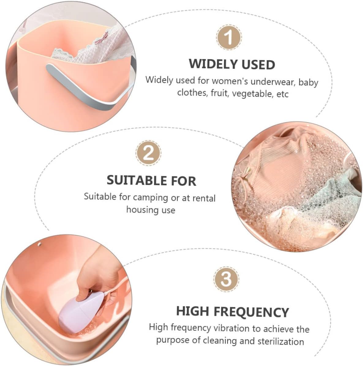 1pc Portable Mini Washer Underwear Washing Machine for Clothes Apparel Fruits Vegetables Compact Design Auto Shut off for Camping Apartment Use