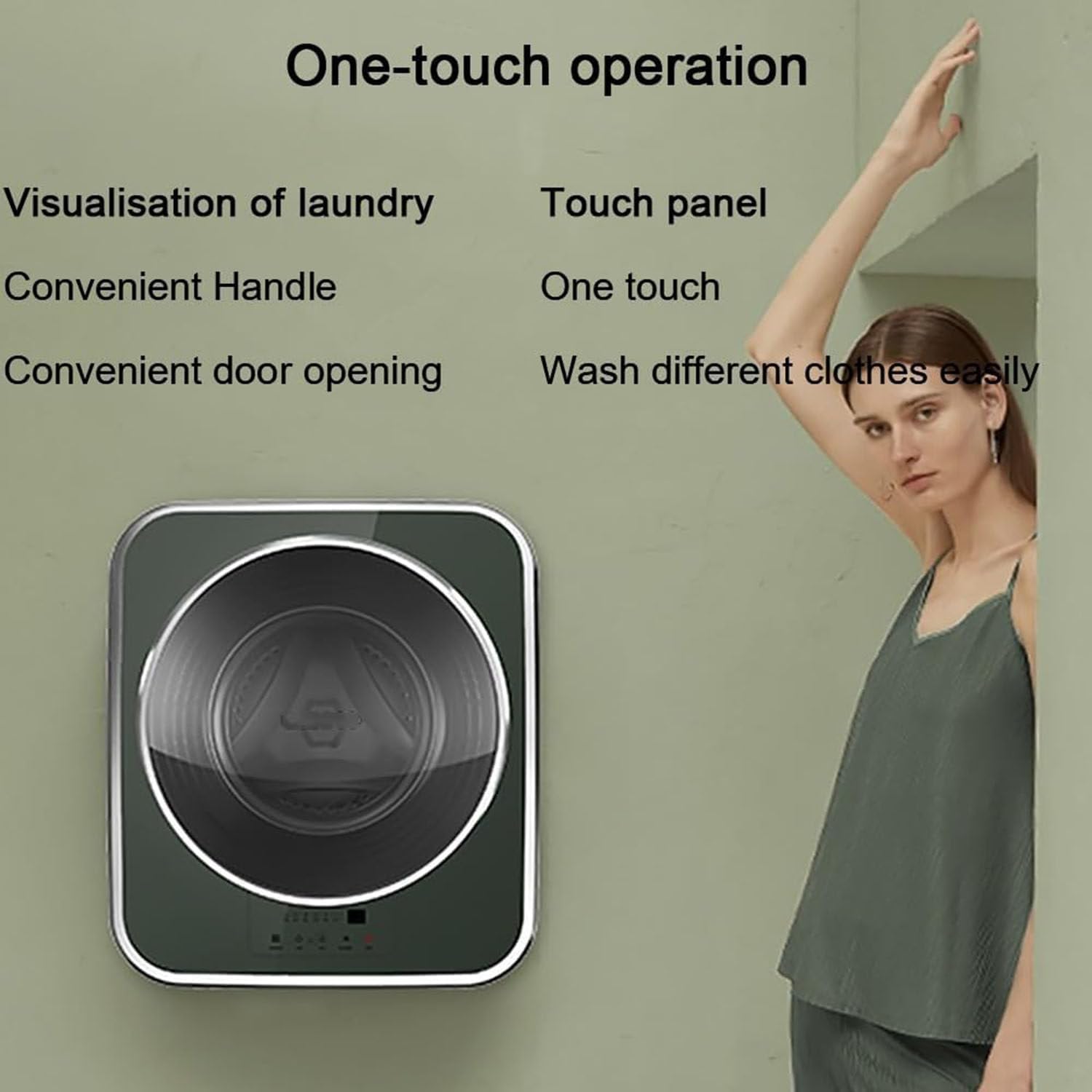 Portable Clothes Washing Machines Wall Mounted Mini Washing Machine Portable Fully Automatic Front Drum Washing Machine Washing Capacity 3kg for Dormitory Travel Washing Machine