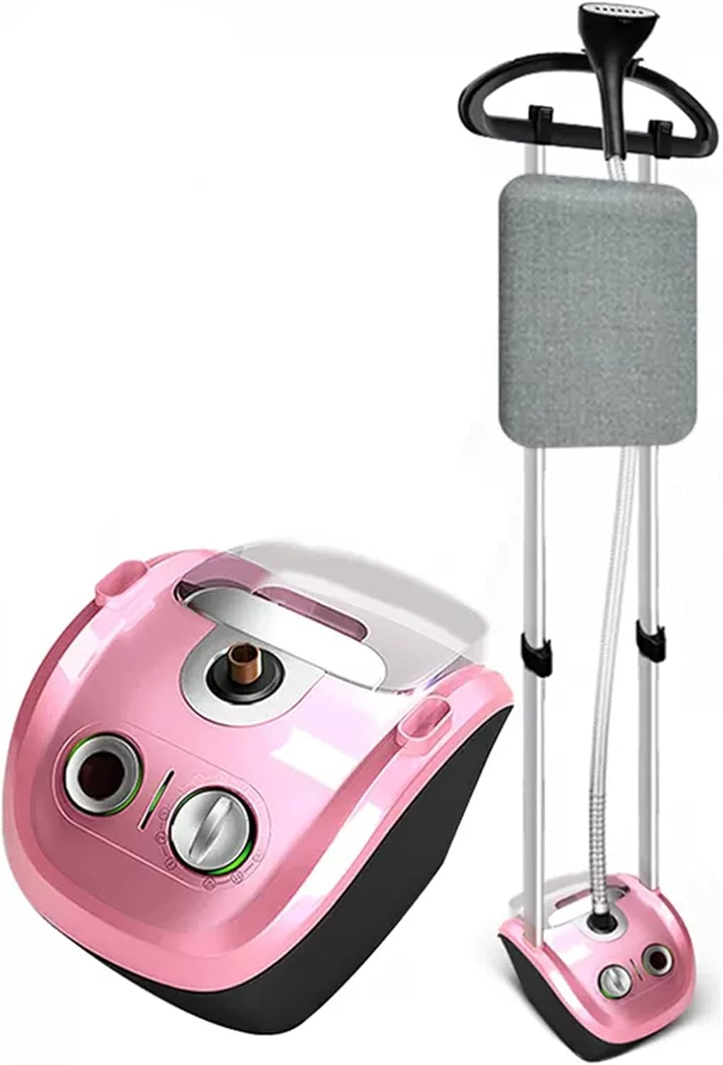 Clothes Vertical Hanging Ironing Machine, Handheld Garment Steamer Professional Standing Heavy Duty Powerful Fabric Steamer With 2.3L Transparent Water Tank, Clothes Steamer for Home (Pink)