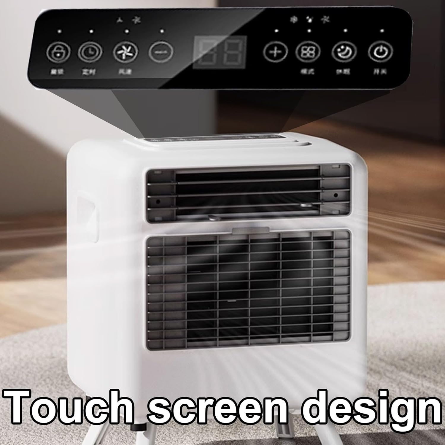 14000 Btu Portable Air Conditioner Room Ac Unit with Touch Panel Jet-Style Strong Wind Design Low Energy Consumption Cold Air Fan for Room/Home/Office