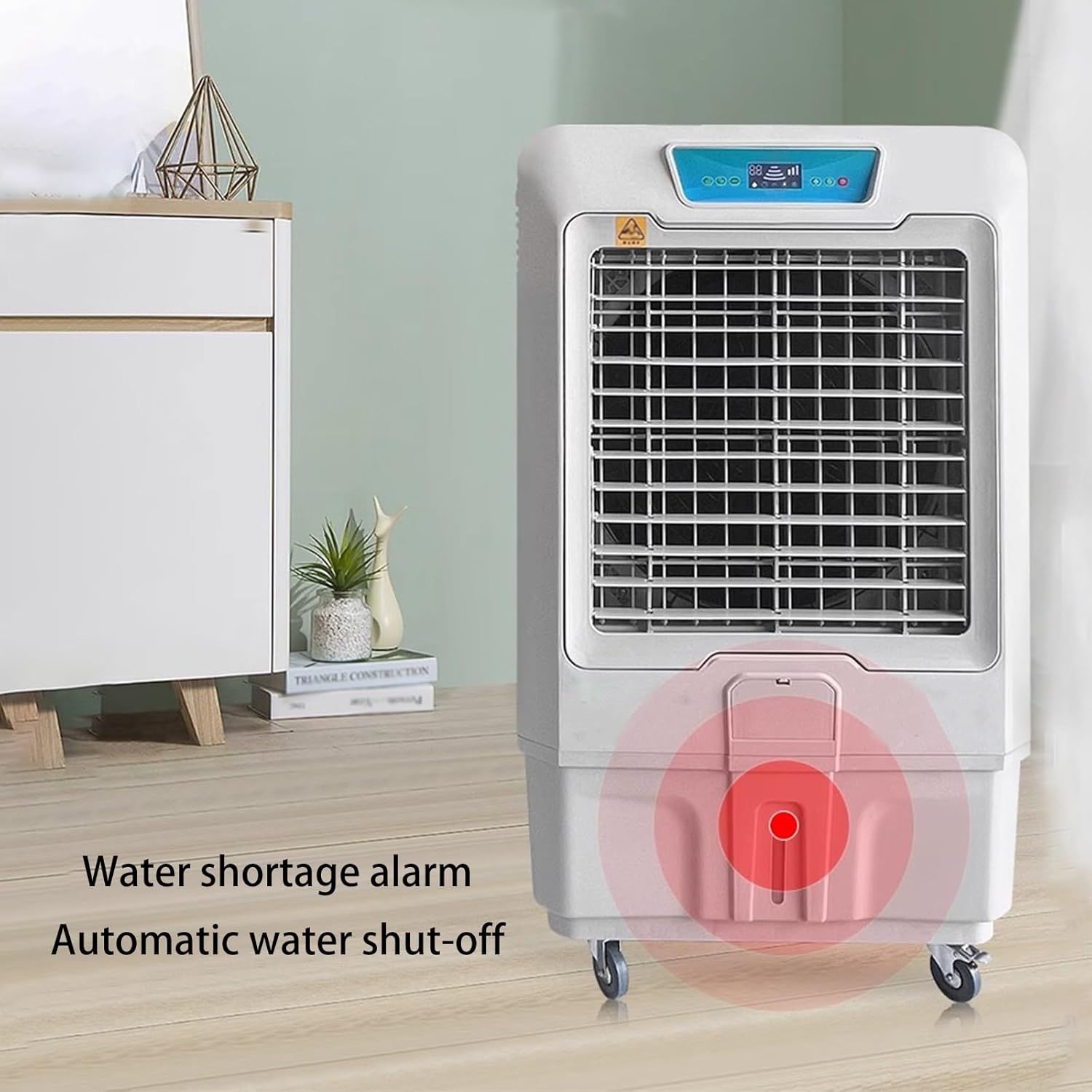 Portable Swamp Cooler, Ductless Air Conditioner with 120°Oscillation, 3 Wind Speed, 4 Ice Packs, Evaporative Air Cooler for Outdoor Indoor