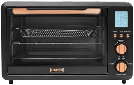 Haden Countertop 6 Slice Toaster Oven Air Fryer Combo for Kitchen, Black/Copper