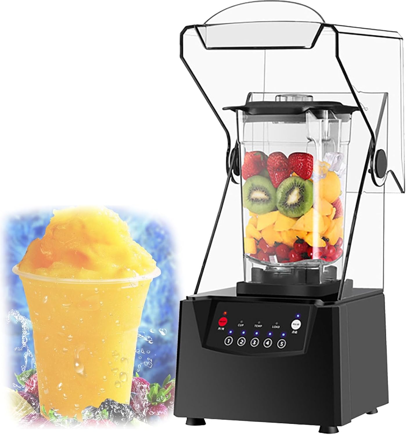 Blender & Smoothie Maker,with Sound Enclosure,Cleaning Button,5 Preset,2L Capacity,Commercial Blender,for Smoothie,Milkshake, Fruit And Vegetable Drinks