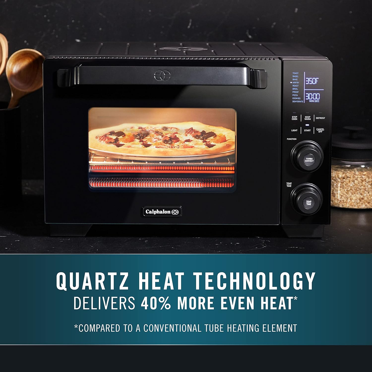 Calphalon Air Fryer Oven, 11-in-1 Toaster Oven Air Fryer Combo, Cool Touch Exterior, 26.4 QT/25 L, Fits 12