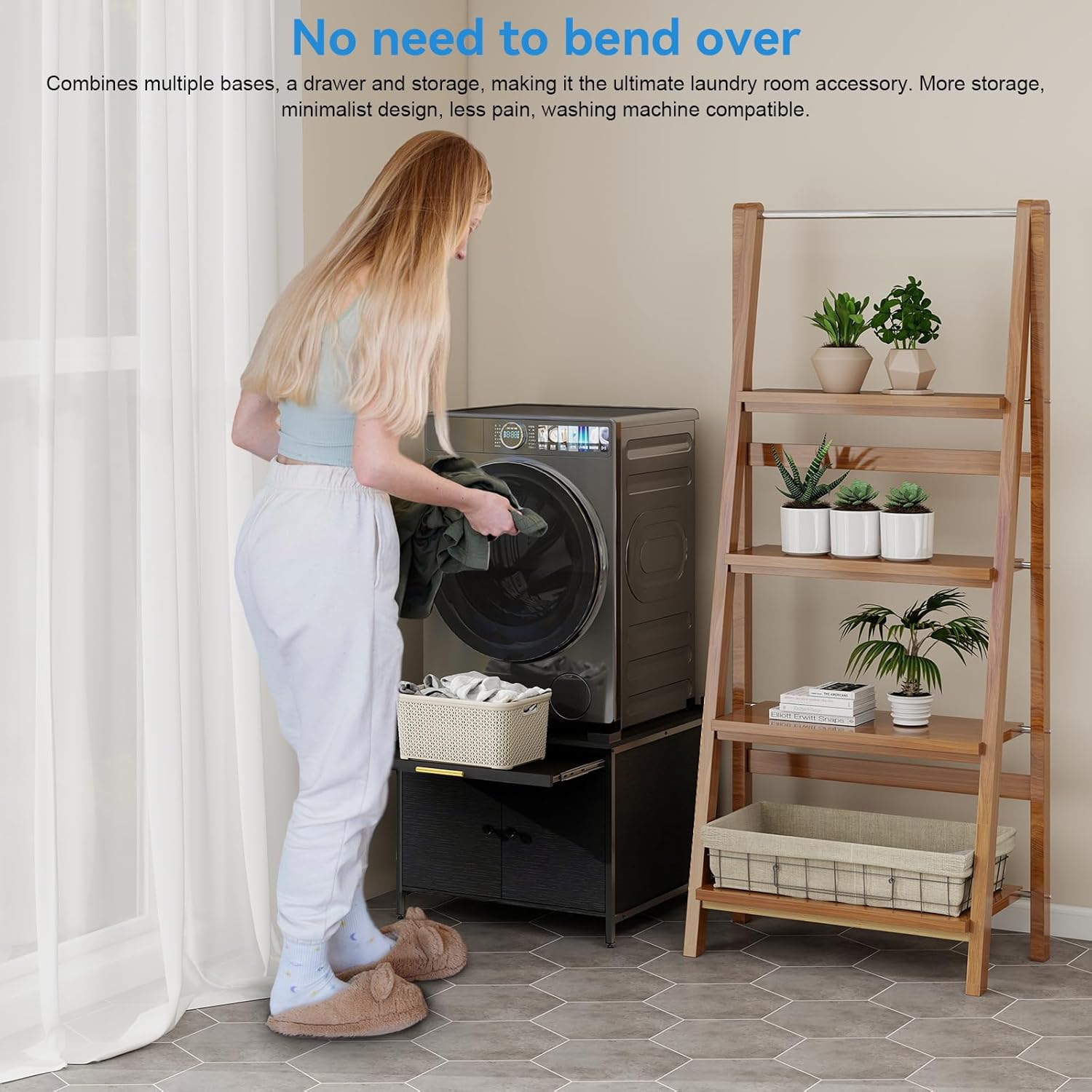 Laundry Pedestal for Washer and Dryer, 24