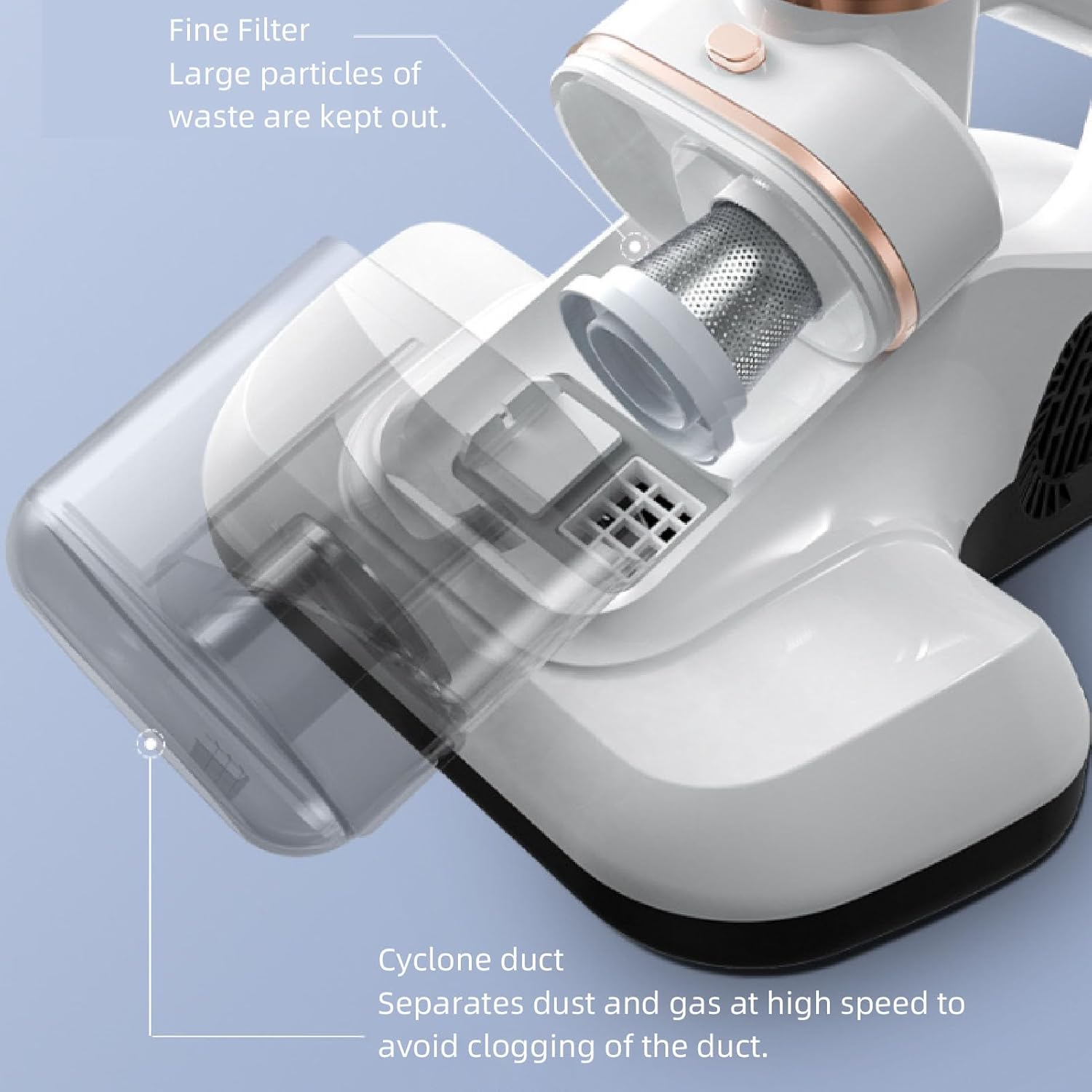 GOWENIC Bed Vacuum Cleaner, 10Kpa Handheld Mattress Vacuum Cleaner with 253.7nm Light and 400ml Dustbin, Widened Suction Port, Fit for Clean Up Bed, Pillows, Cloth Sofas, Carpets