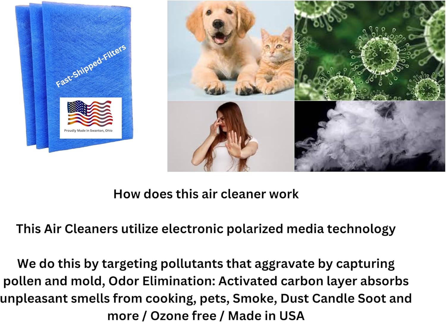 Fast-Shipped-Filters 10 Pack 20x25 Replacement Filter Pads Designed to Fit with Dynamic Air Cleaner 20x25 Refill Blue