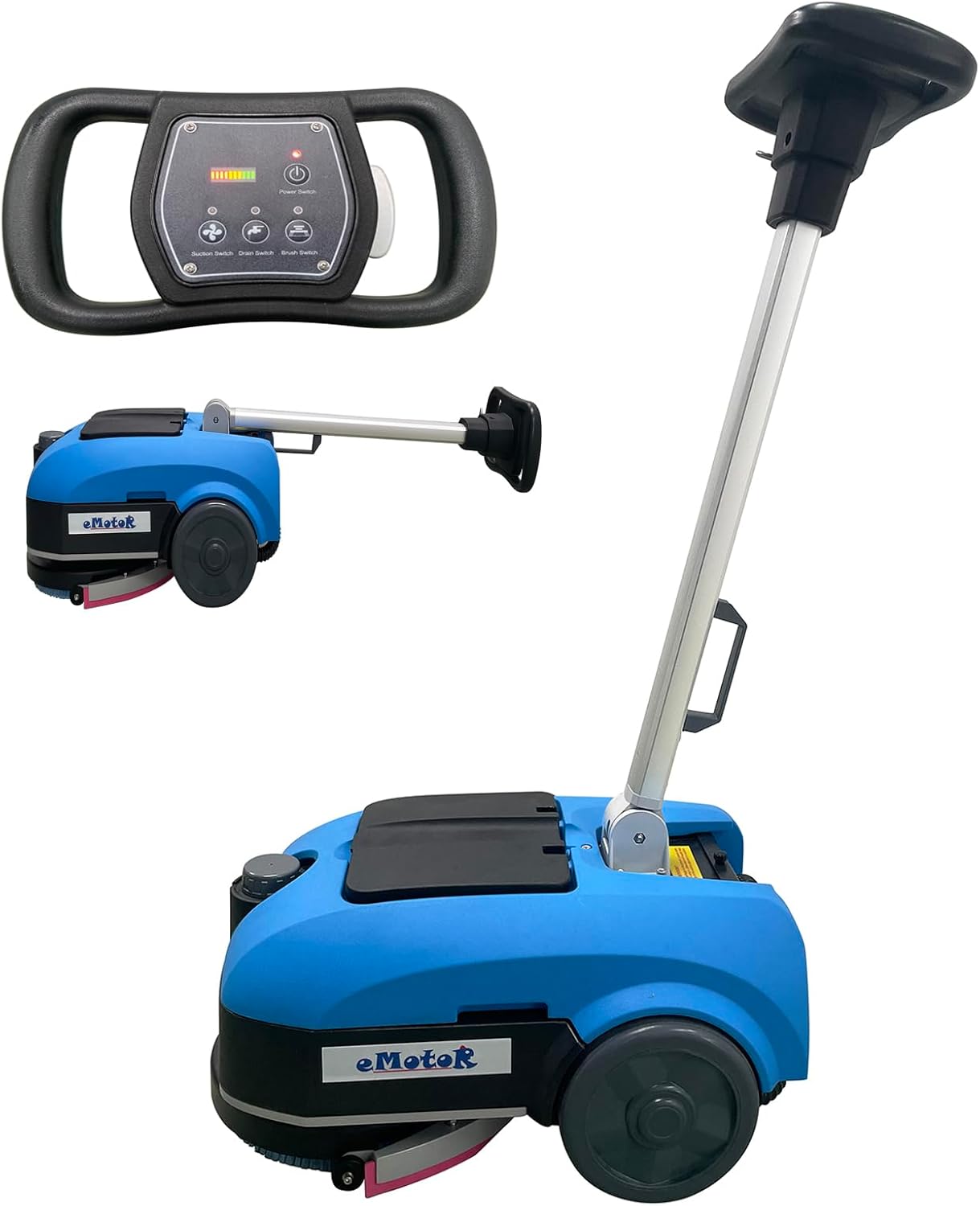 Portable Floor Scrubber Machine，Bidirectional 180 Degree Rotation Brush(Push Forward/Backward) ， Powerful 200W Motor ，for Large Areas Cleaning Works,Hotels,Office