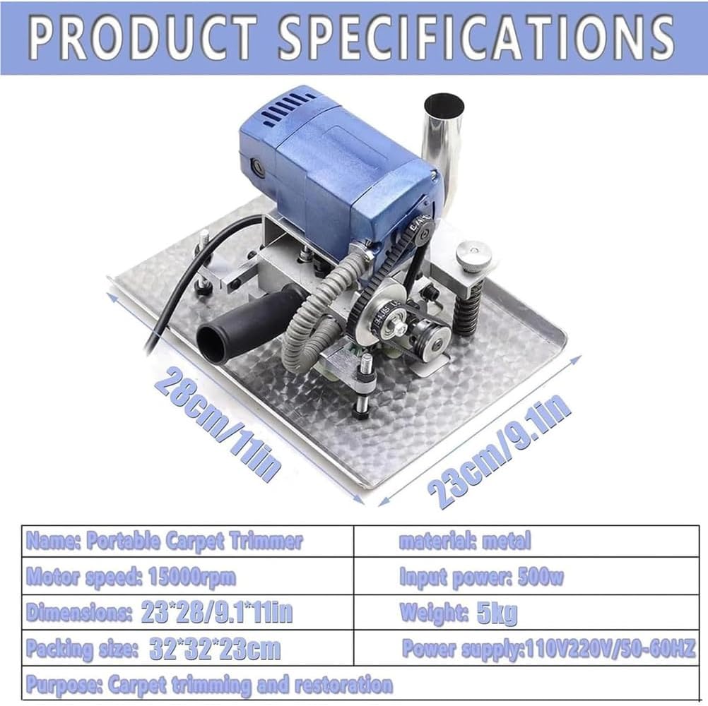 A,Flatbed Carpet Shearing Machine, Portable Carpet Tufting and Engraving Machine, 500W Electric Carpet Shearing Machine, Carpet Cleaning Machine, Handheld Carpet Flattening Machine