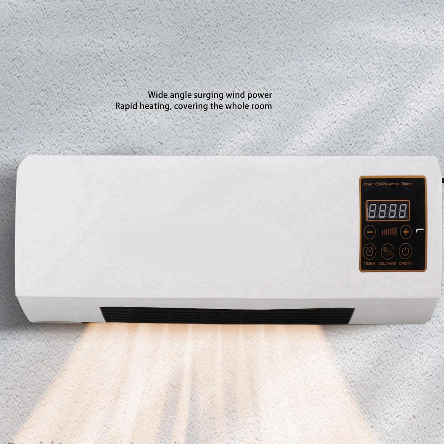ZJchao Dual Use Wall Mounted Heating Machine, Small Air Conditioner Highly Efficient Blows Nature and Hot Air Fan Wide Angles Mobile Mini Air Conditioning Hot Fan for Bedroom Living Room Office