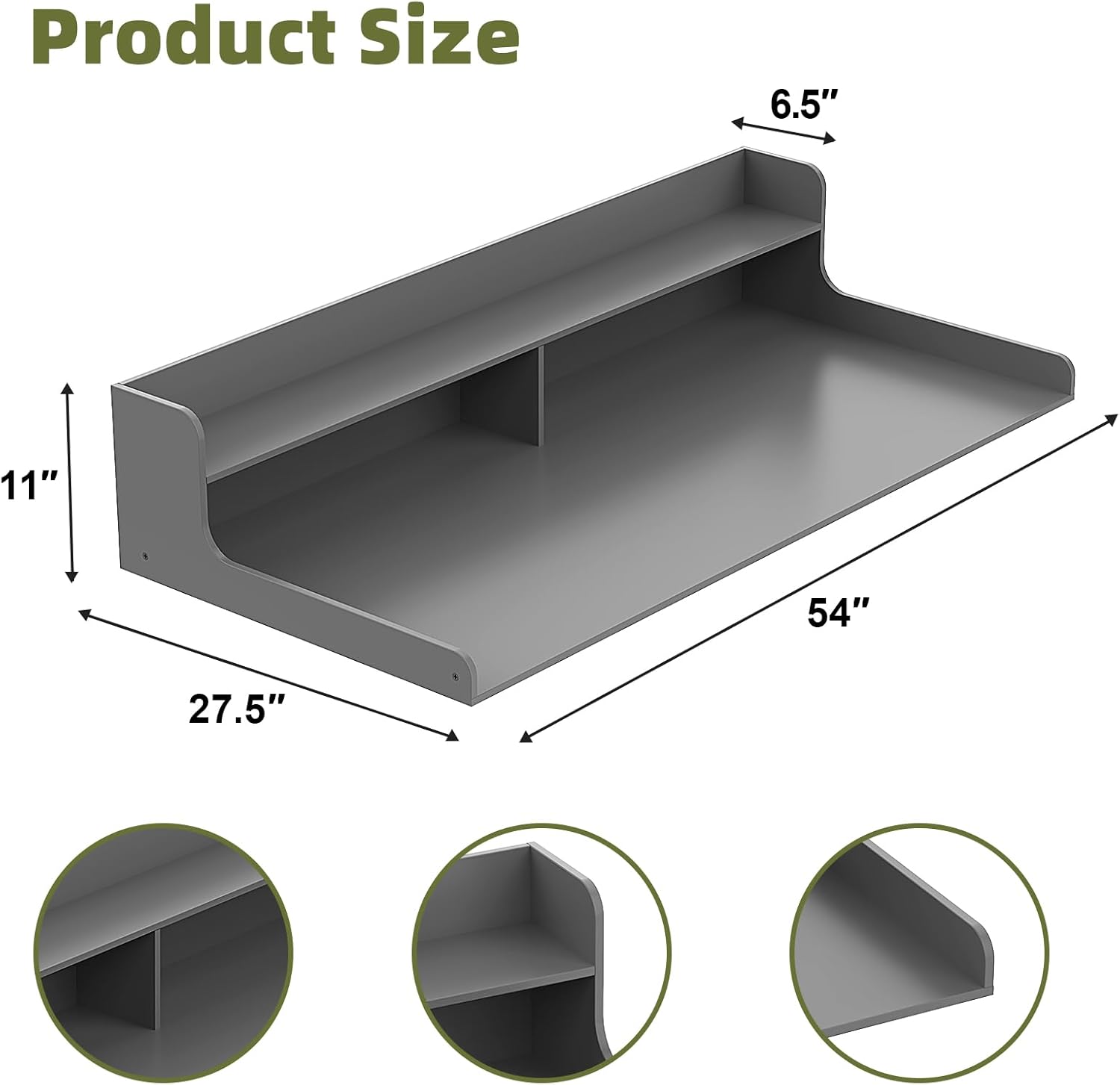 Washer Dryer Countertop with 2-Tier Shelf, 54